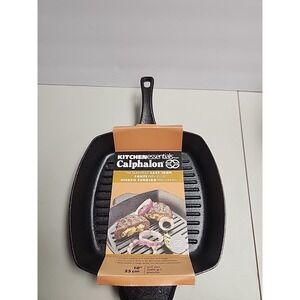 Calphalon Kitchen Essentials 10" Cast Iron Square Grill Pan Pre-Seasoned NEW